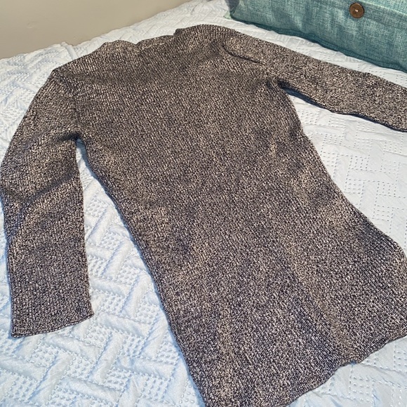 COPY - New York & Company ribbed fitted lace up Merle grey top lightweight swea… - Picture 8 of 10